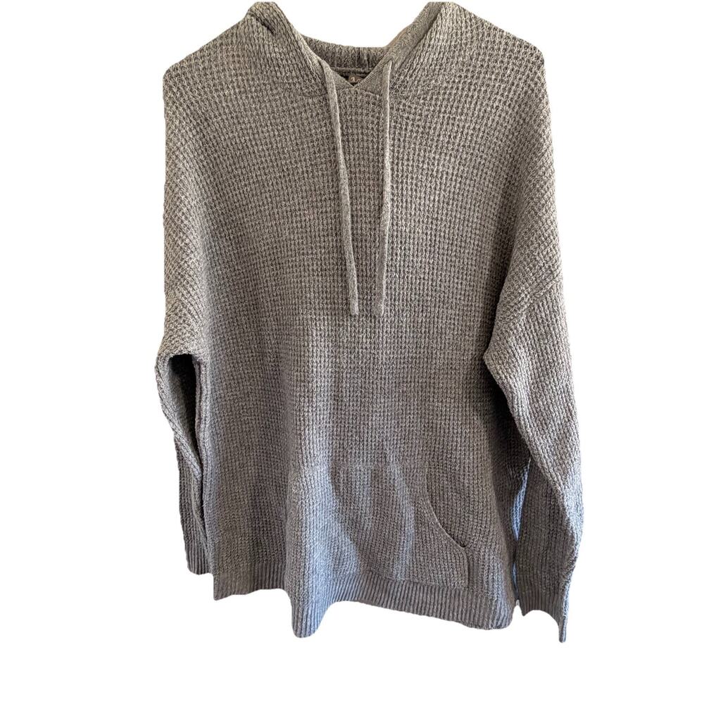 Natural Reflections Gray Knit Hoodie Sweater Medium